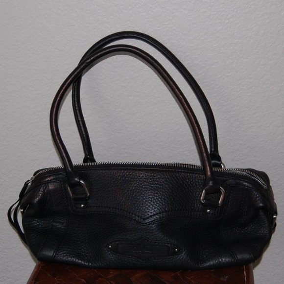 NWOT Cole Haan Black Pebble Leather Barrel Bag - Picture 3 of 9